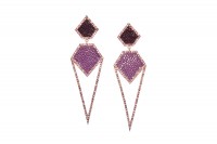 CARA silver earrings with amethysts in pink, purple and green and stingray in purple and lavendel @a-cuckoo-moment