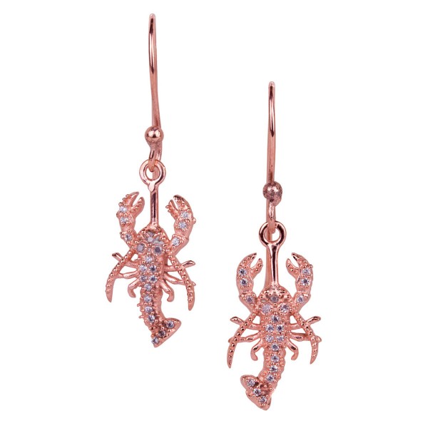 Lobster earrings pink gold-plated a-cuckoo-moment