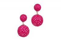 Rosie - Earrings made of stingray fuchsia with silver pin @a-cuckoo-moment