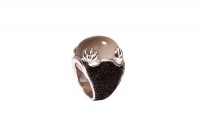 Daiquiri - Ring aus 925er Sterling Silber rhodiniert mit echtem grauen Mondstein und Rochenleder a-cuckoo-moment