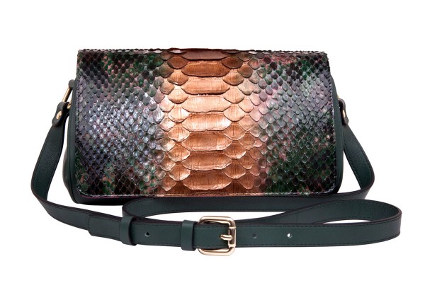 Dita shoulderbag made with handpainted python leather dramatic forest @a-cuckoo-moment