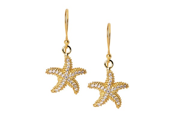 Seastar earrings yellow gold plated a-cuckoo-moment