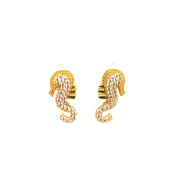 Seahorse earrings yellow gold-plated a-cuckoo-moment