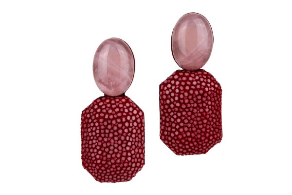 Grace - stingray earrings bordeaux with peach moonstone @a-cuckoo-moment