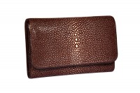 Purse made of stingray leather brown