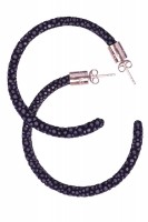 Carmen - earring hoops made of stingray leather, black