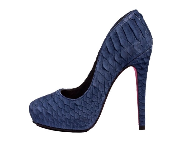 Penelope - Pumps made of python leather blue