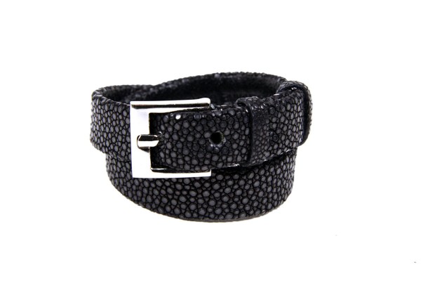 Wrap bracelet DOUBLE SWING in special stingray leather black @a-cuckoo-moment