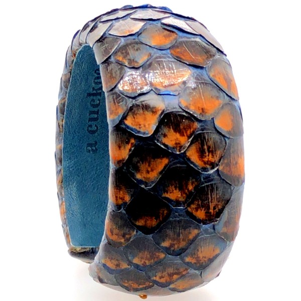 SAMBA hand-painted python bangle blue lion flexible @a-cuckoo-moment
