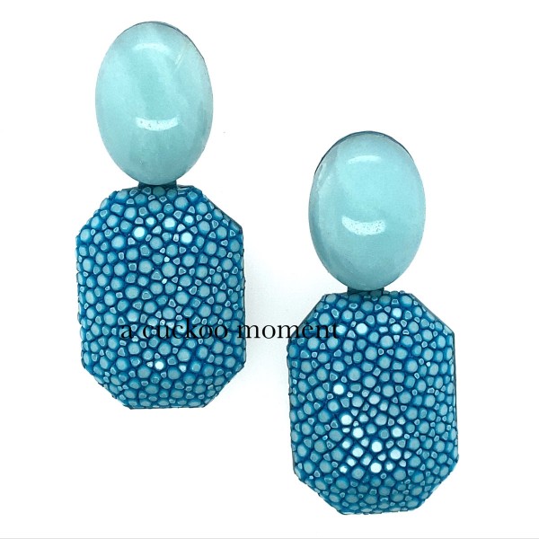 Grace - stingray earrings turquoise with amazonite @ a-cuckoo-moment