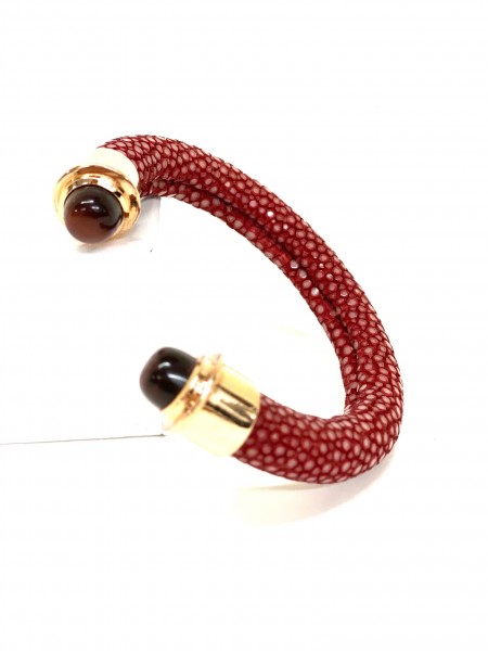 Tango bracelet with stingray maldives and tiger ey gemstones red