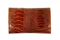 Purse made of ostrich leg leather
