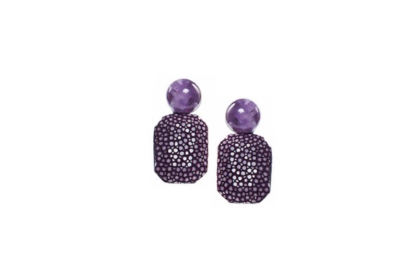 Gracy earrings with fluorit gemstones and stingray purple @a-cuckoo-moment