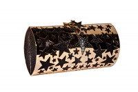 Estelle golden star clutch bag with black shagreen